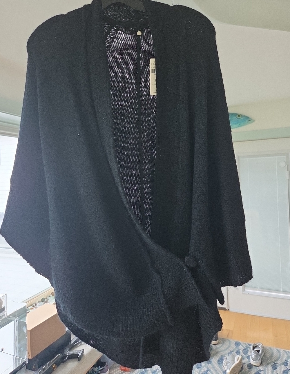 Black Open-Front Women’s Sweater Cardigan